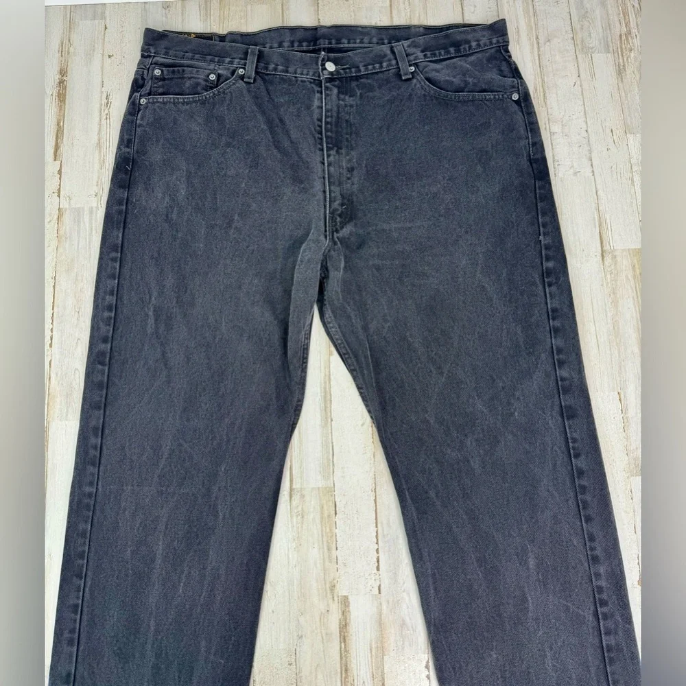 Levis Jeans Mens 46x30 Black 505 Straight Wide Leg Western Cowboy 100% Cotton
